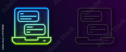 Glowing neon line Taxi mobile app icon isolated on black background. Mobile application taxi. Vector