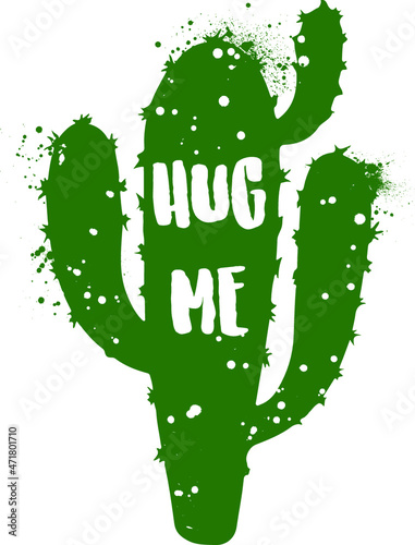 Grunge cactus with funny saying