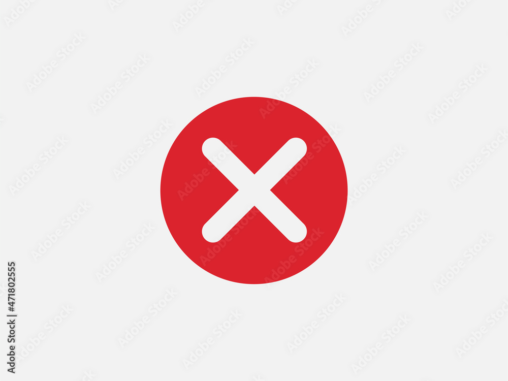Close icon vector sign. Cancel symbol web design. Error, denied, avoid or wrong data button. Close icon vector sign. Cancel symbol web design. Error, denied, avoid or wrong data button.