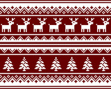Winter Christmas vector seamless pattern red color. New Years pixel background. For greeting cards, gift wrapping paper, wallpapers.