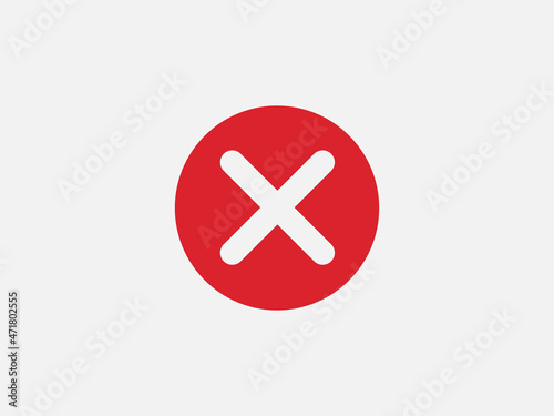 Close icon vector sign. Cancel symbol web design. Error, denied, avoid or wrong data button.