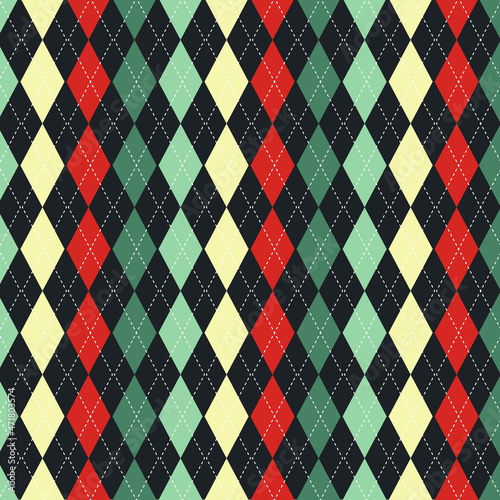 Christmas themed argyle pattern