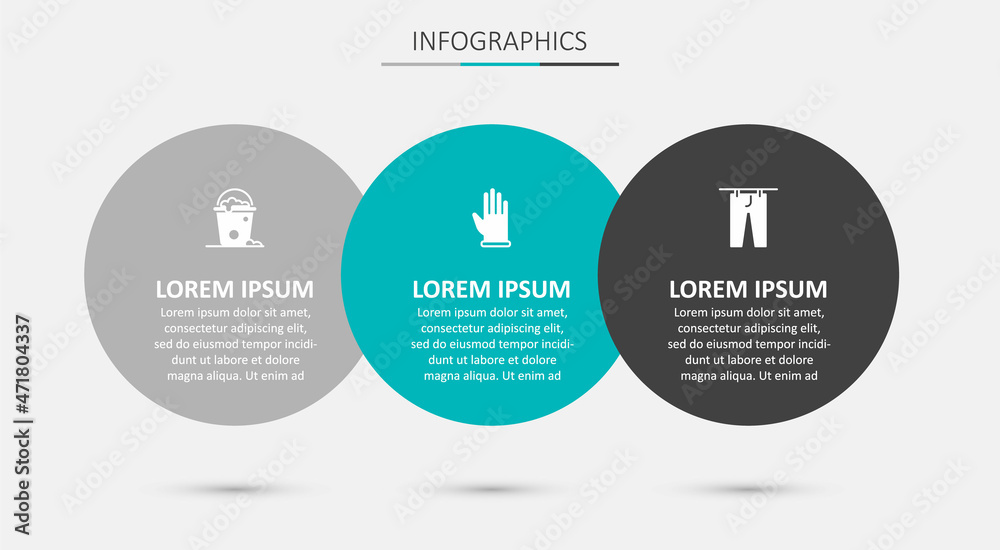 Set Rubber gloves, Bucket with foam and bubbles and Drying clothes. Business infographic template. Vector Set Rubber gloves, Bucket with foam and bubbles and Drying clothes. Business infographic template. Vector