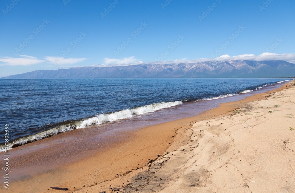 Barguzinsky Bay, sand spit on the Svyatoy Nos peninsula. Reserve Barguzinsky Bay, sand spit on the Svyatoy Nos peninsula. Reserve