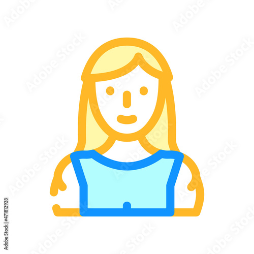 strong woman color icon vector. strong woman sign. isolated symbol illustration