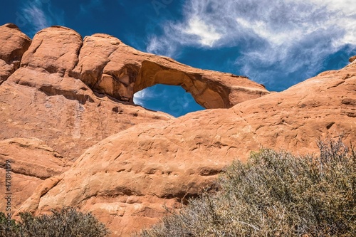 Horizontal arch in Arches National Park, Utah, USA