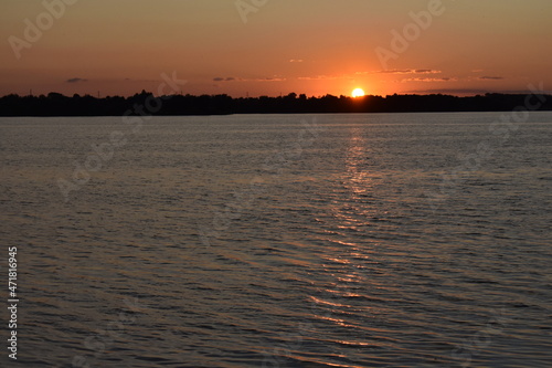 sunset over the river