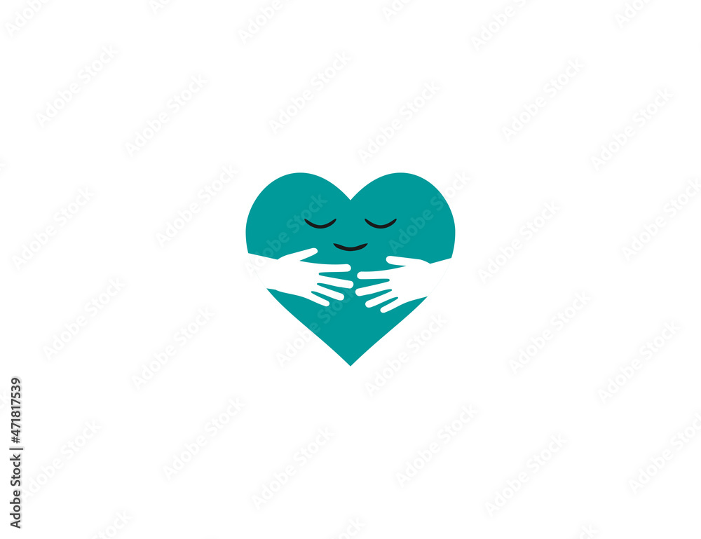 Embrace, hand, heart, hug, care, love icon. Vector illustration. Flat design. Embrace, hand, heart, hug, care, love icon. Vector illustration. Flat design.