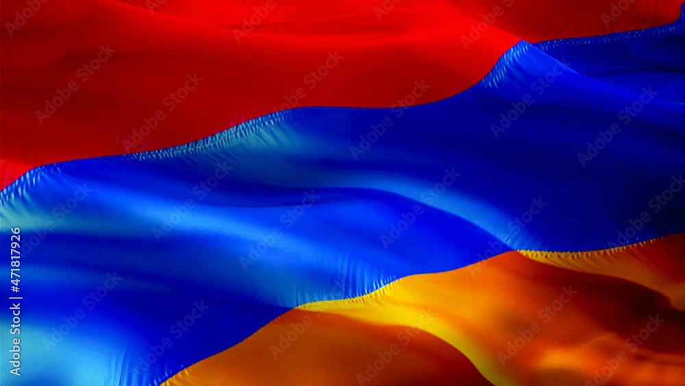 Armenia flag video. National 3d Armenian Flag Slow Motion video. Armenia tourism Flag Blowing Close Up. Armenian Flags Motion Loop HD resolution Background Closeup 1080p Full HD video flags waving in 