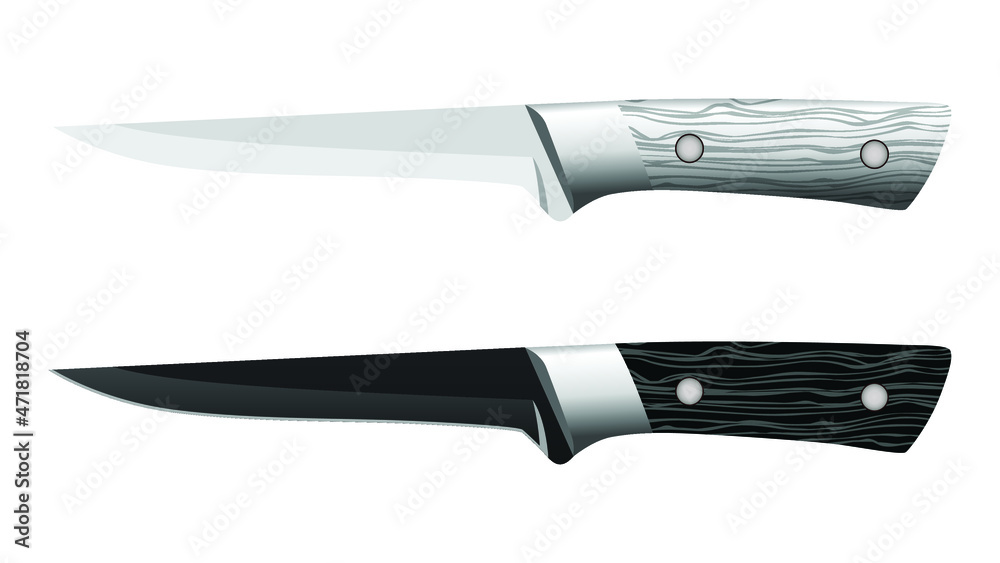 set of two realistic kitchen knives isolated, Vector illustration, chef knives, Cutlery icon set set of two realistic kitchen knives isolated, Vector illustration, chef knives, Cutlery icon set