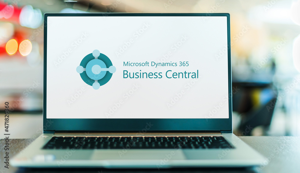 Foto de Laptop showing logo of Microsoft Dynamics 365 Business Central ...