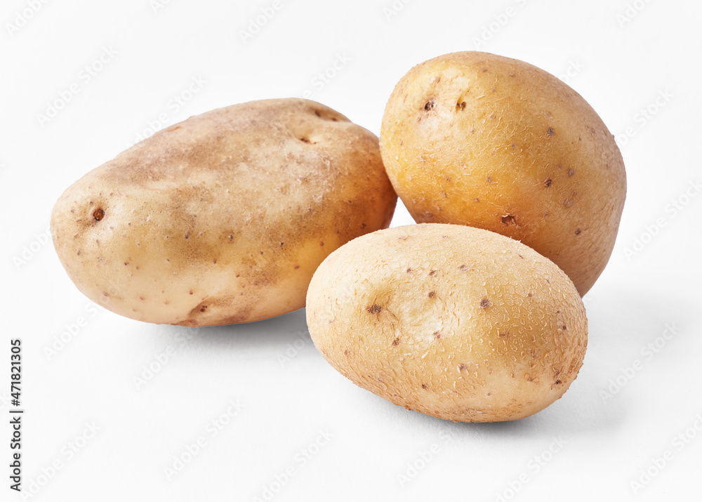 Bunch of potatoes isolated on a white background Bunch of potatoes isolated on a white background