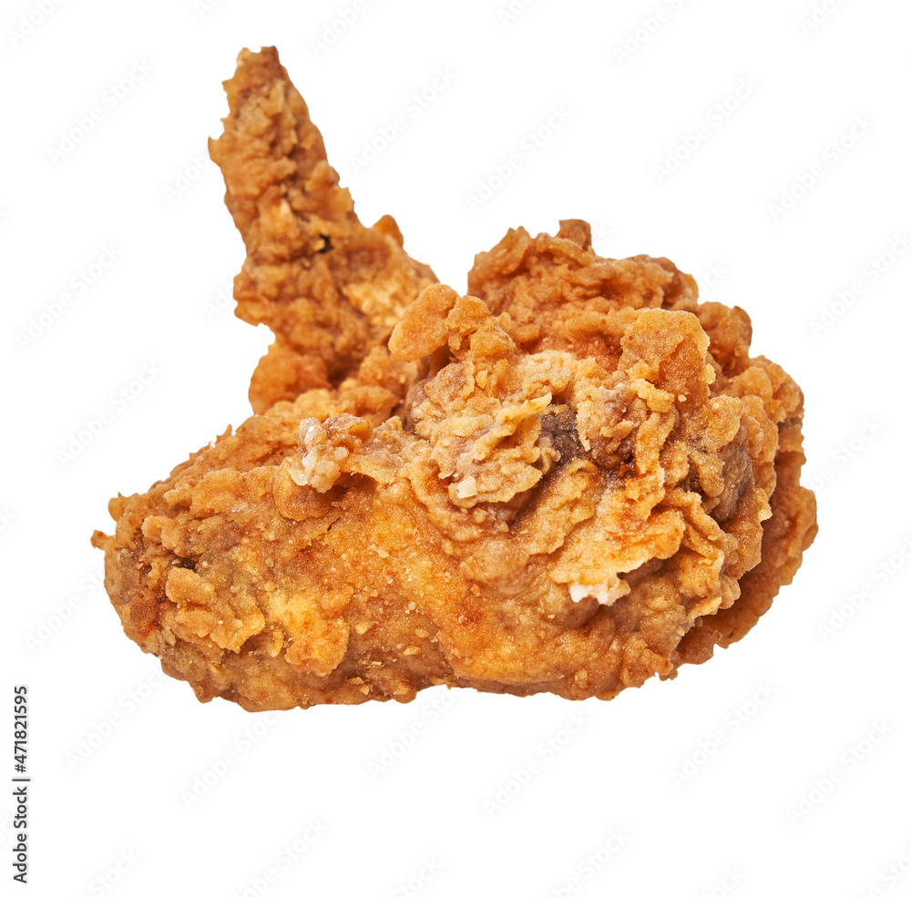 Crispy fried chicken on a isolated white background Crispy fried chicken on a isolated white background