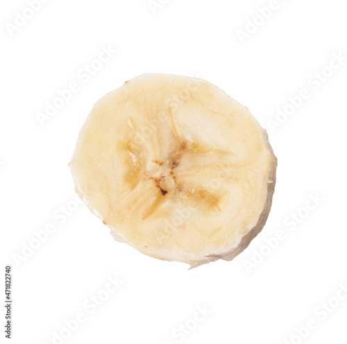  Slice of banana isolated on a white background