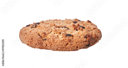  Delicious chocolate cookie isolated on a white background