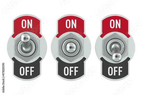 Quadro em tela toggle switch on white background. Isolated 3D illustration