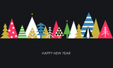 Cartoon happy new year, 2022 greeting card. Winter christmas holiday background