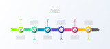 Timeline infographic business abstract background  template circle colorful with 6 step