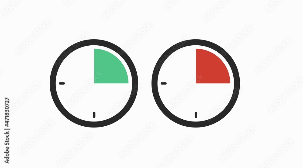 Vector Isolated Illustration Set of a Clock. Black and White Time Icon, Chronometer Icon Set Vector Isolated Illustration Set of a Clock. Black and White Time Icon, Chronometer Icon Set