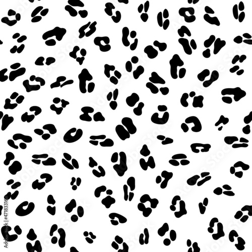 Leopard seamless black and white pattern. Leopard pattern design. Seamless ocelot pattern for wallpaper, wrapping pape, textile.