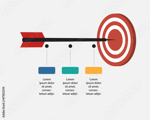 Goal template for infographic for presentation for 3 element