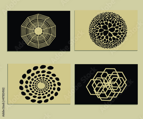 set of abstract ardeco shapes