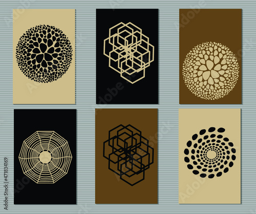 set of abstract ardeco shapes