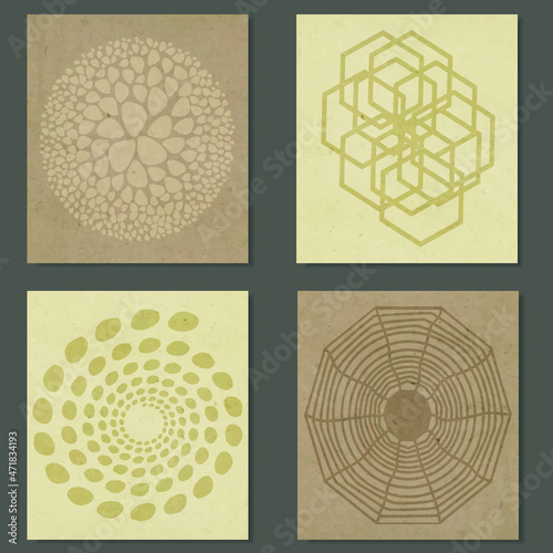 set of abstract ardeco shapes