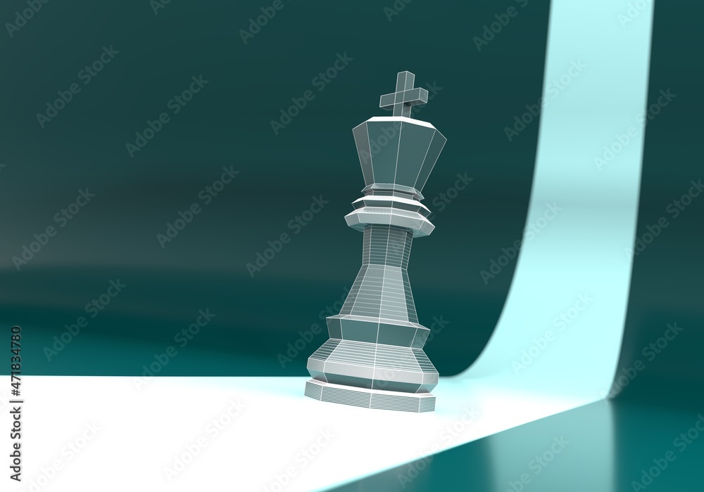 Piece of chess. The king low poly model Piece of chess. The king low poly model