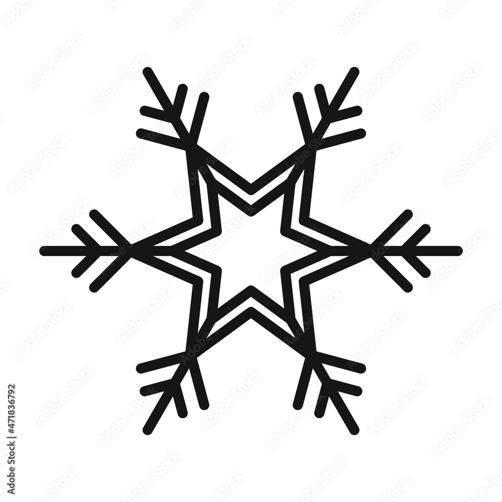 Simple geometric snowflake icon vector illustration, decorative element for Christmas and New year designs, greeting card and more Simple geometric snowflake icon vector illustration, decorative element for Christmas and New year designs, greeting card and more