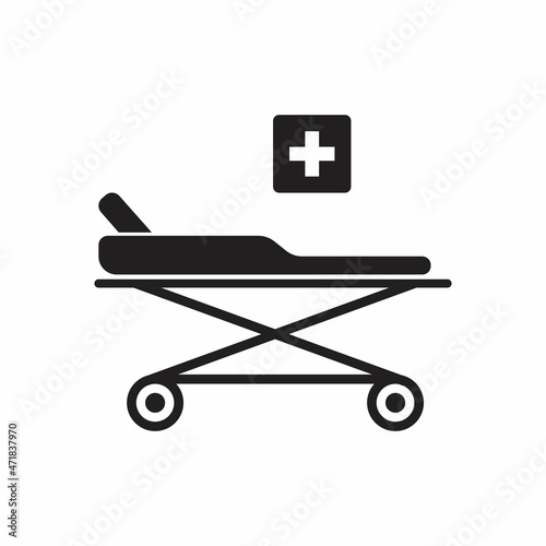 hospital stretcher icon. simple outline hospital stretcher