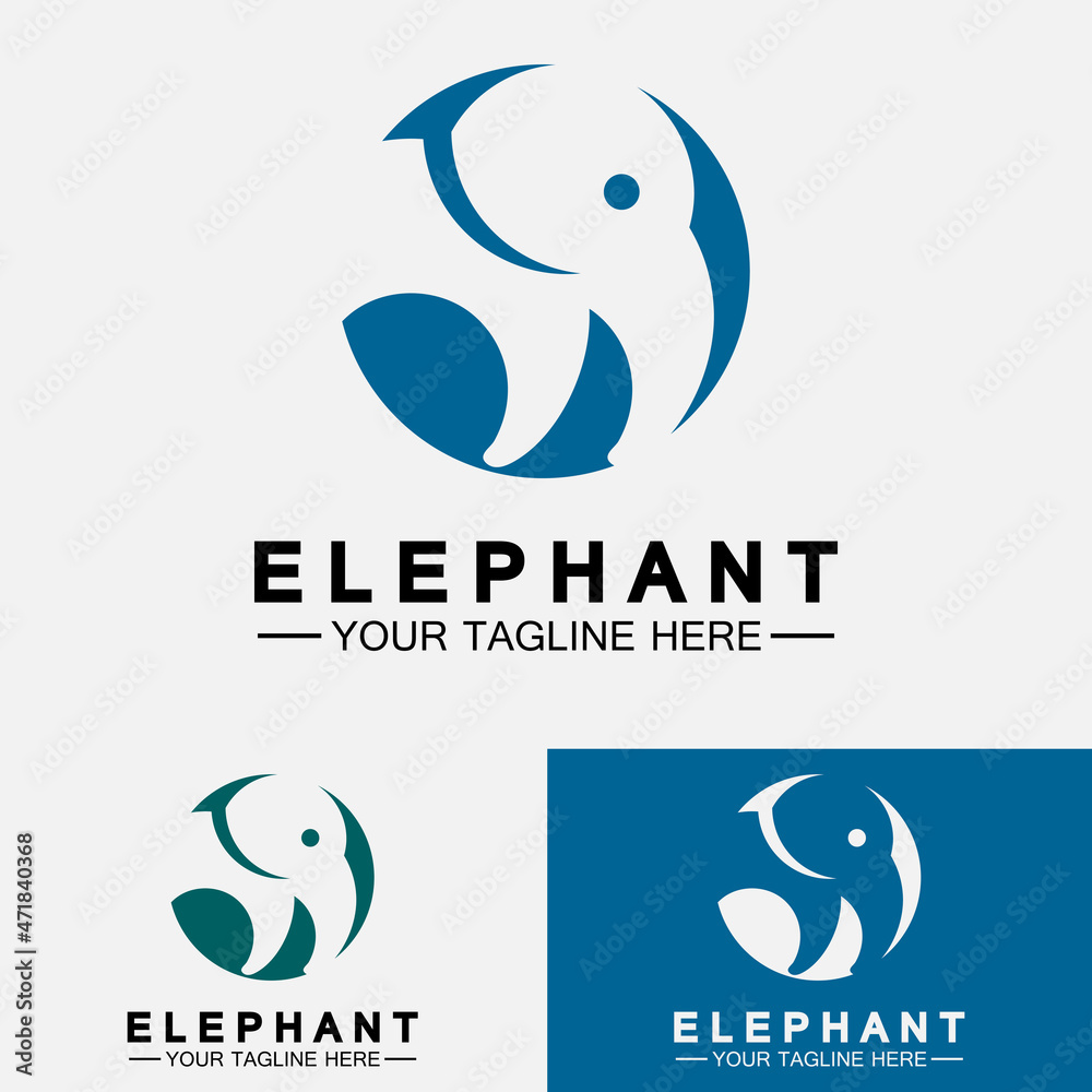 Fototapeta premium Elephant Logo Vector Illustrator Design Template