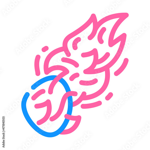 bolide burning color icon vector. bolide burning sign. isolated symbol illustration