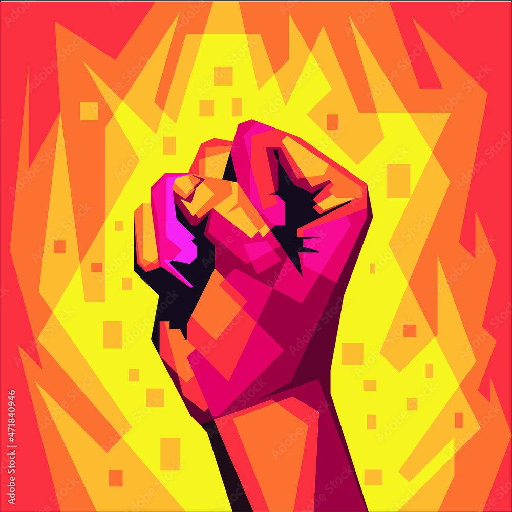 Fighting hand illustration Fighting hand illustration