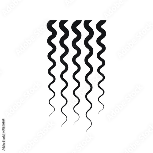 curly hair icon illustration isolated