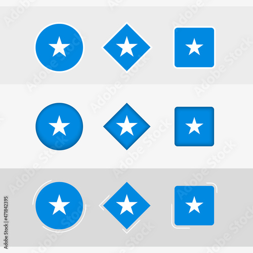 Somalia flag icons set, vector flag of Somalia.