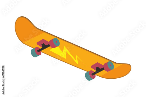 yellow skateboard with ray