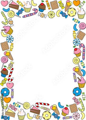  Vector frame of sweets for registration of photographs, advertising brochures  