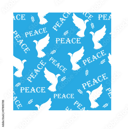  Vector pattern with pigeons and inscriptions, suitable for printing on fabrics, and backgrounds 