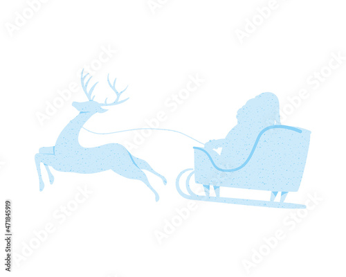 snow santa in carriage