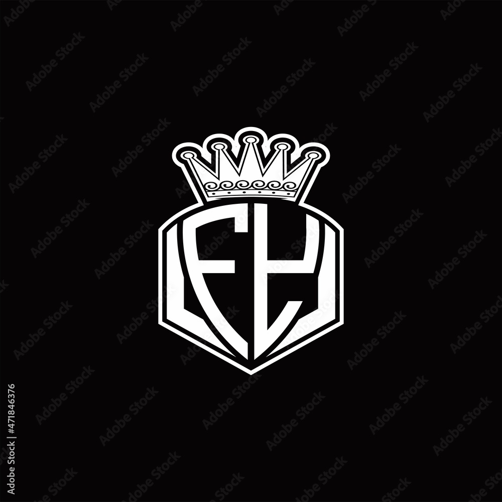 FY Logo monogram with luxury emblem shape and crown design template FY Logo monogram with luxury emblem shape and crown design template