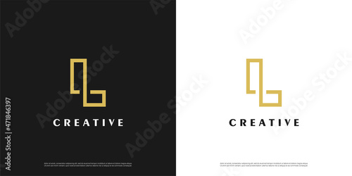 Letter L logo icon line design template elements	 photo
