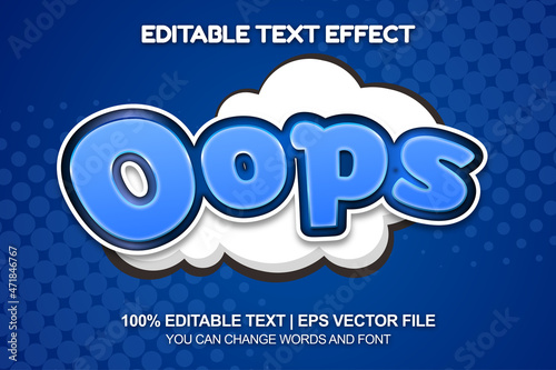 oops comic editable text style effect