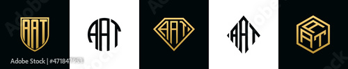 Initial letters AAT logo designs Bundle photo