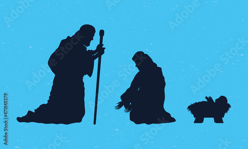 three nativity manger silhouettes