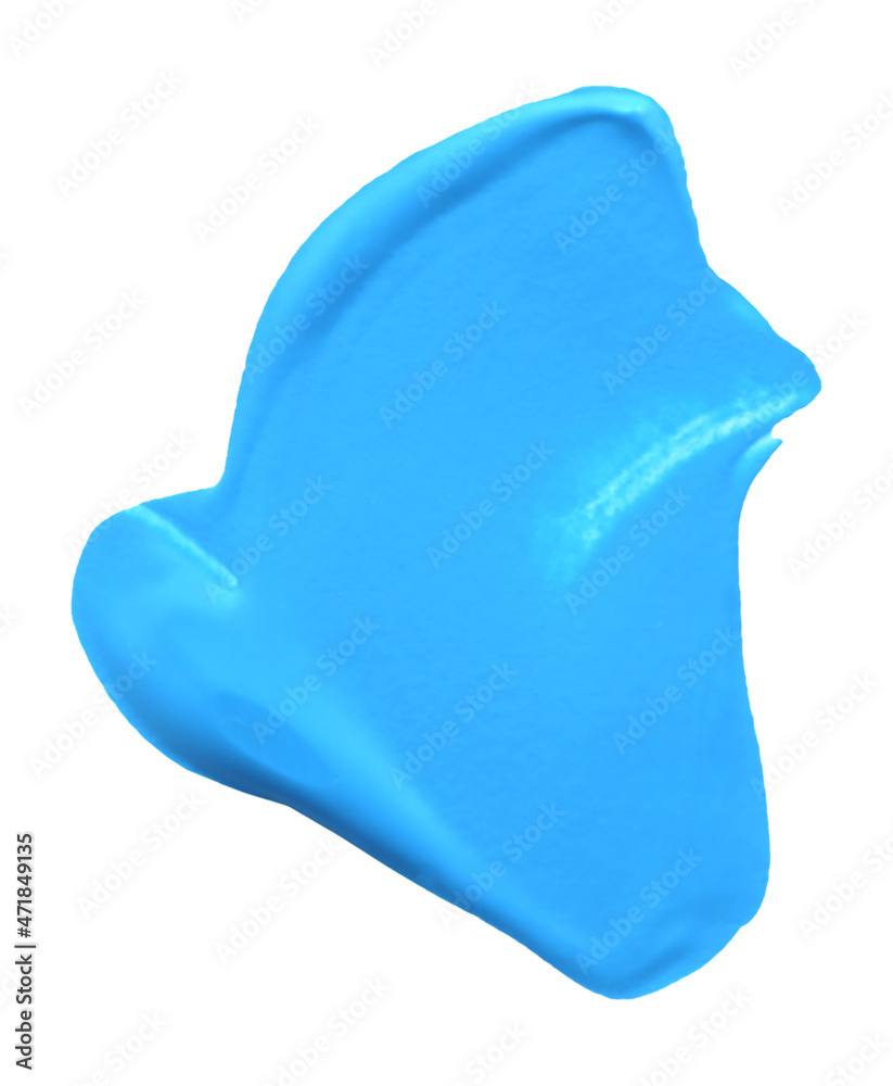 Hand drawn blue brush stroke smear isolated on white background. Abstract creative art swatch. Hand drawn blue brush stroke smear isolated on white background. Abstract creative art swatch.