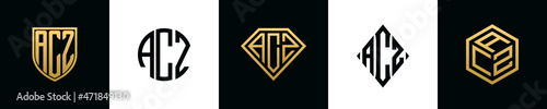 Initial letters ACZ logo designs Bundle