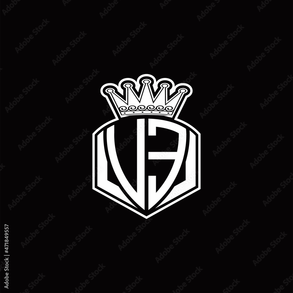 VE Logo monogram with luxury emblem shape and crown design template VE Logo monogram with luxury emblem shape and crown design template