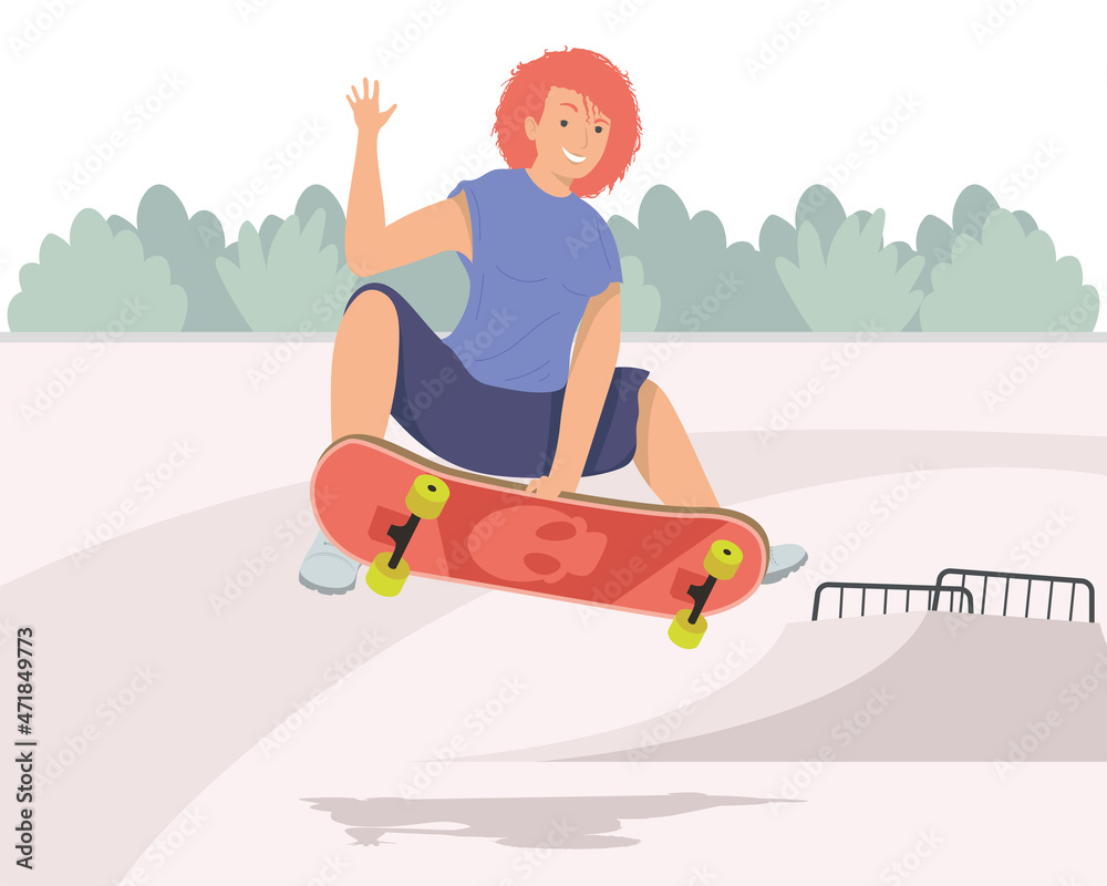 skater girl in skateboard