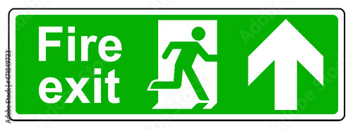 Fire exit up keep clear of obstructions sign